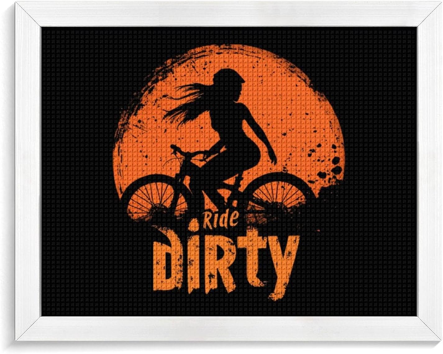 Ride Dirty Printed Diamond 5D Painting Kits DIY Full Drill Crafts for Home Wall Decor 16x20 Inch White Wood 50 * 40cm