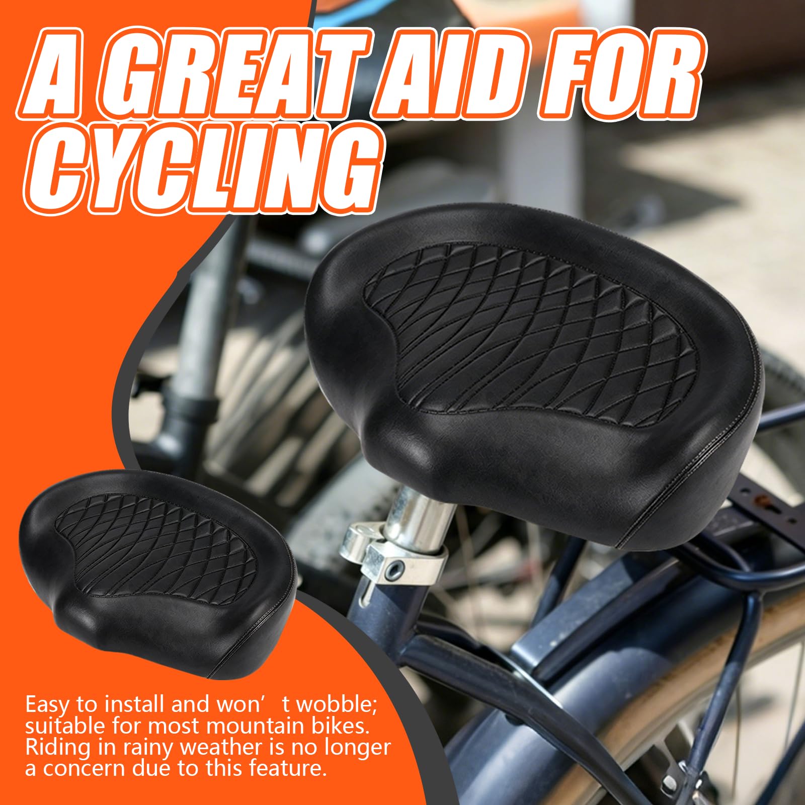 Selle de Velo, Siège de Vélo Confortable pour Hommes et Femmes Selle Ergonomique Sièges Imperméable et Amortissante pour Velos de Ville VTT Vélos D'appartement et Vélos Électriques