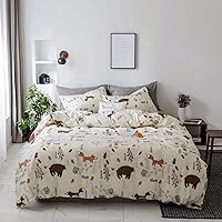 Vista 3 de Houseri - Juego de ropa de cama para niños pequeños con diseño de osos, juego de funda de edredón para niñas y niños, funda de edredón de conejo