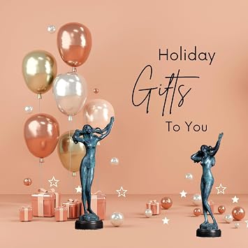 14.4 Sexy Nude Female Blue Bronze Statue,Modern Nude Girl Naked Lady Artwork Bronze Figure Statues and Sculptures for Decoration, Collections and Important