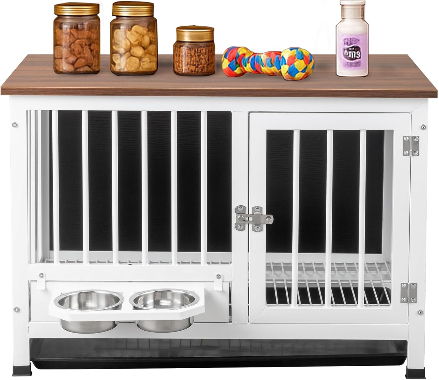 VINGLI Dog Crate Furniture (Medium-32 inch White)