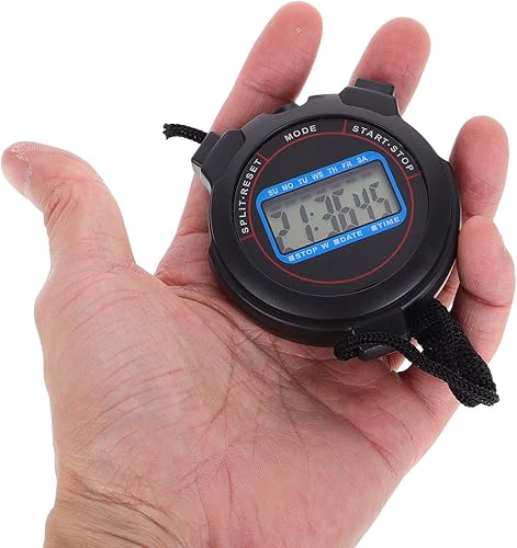 Miniatura 4 de DECHOUS Digital Stopwatch with Date Display Lightweight Portable Timer for Swimming Running Yoga Training Sports Timer for Coaches Black