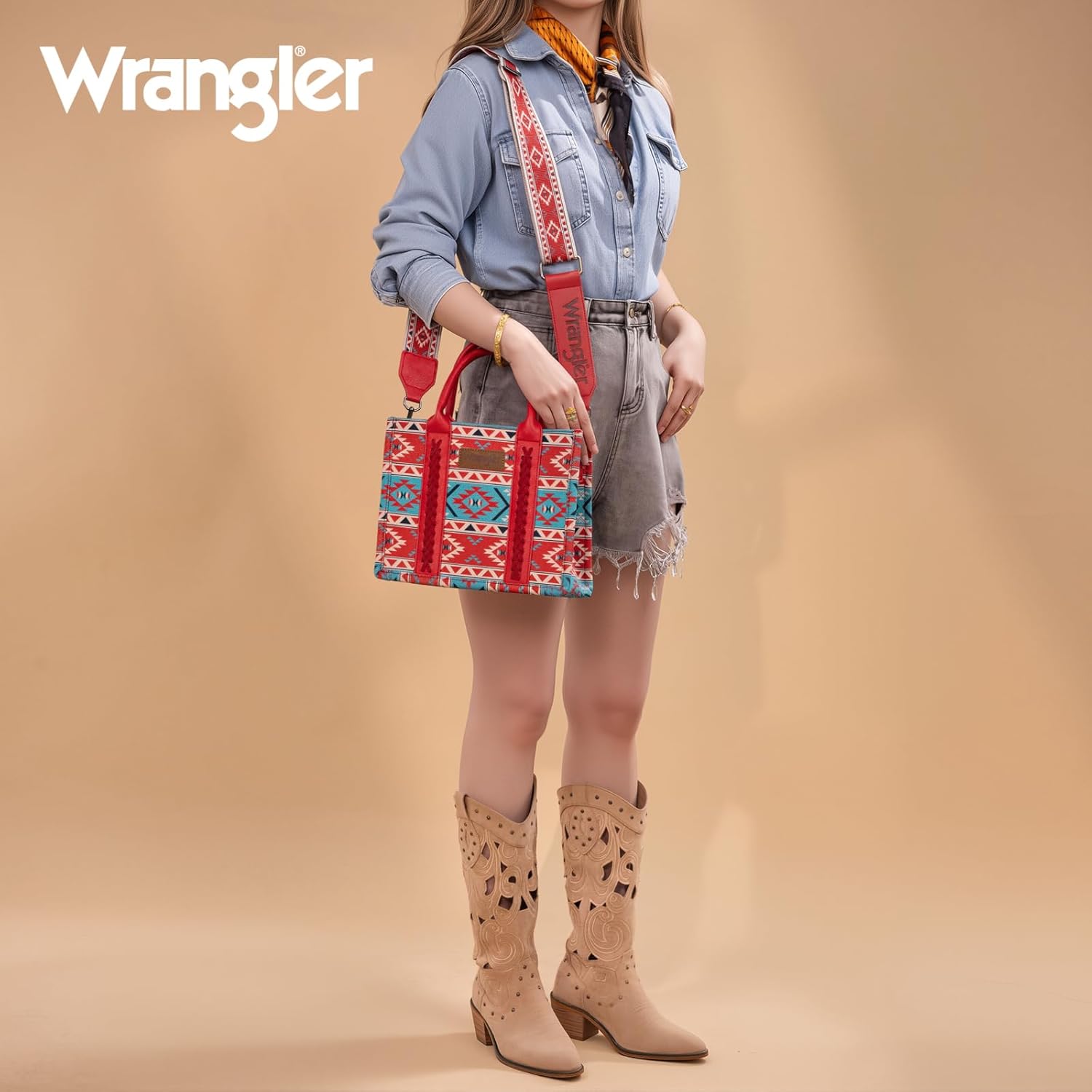 Wrangler Aztec Tote Bag for Women Boho Shoulder Purses and Handbags - Image 2