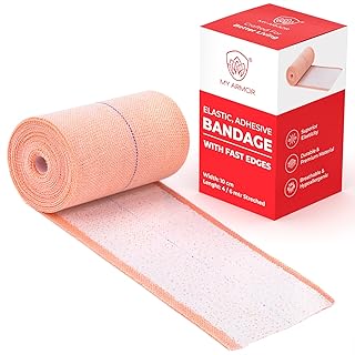 MY ARMOR Premium Elastic Adhesive Bandage for Support & Pain Relief, 10cm x 4mt,1 Piece