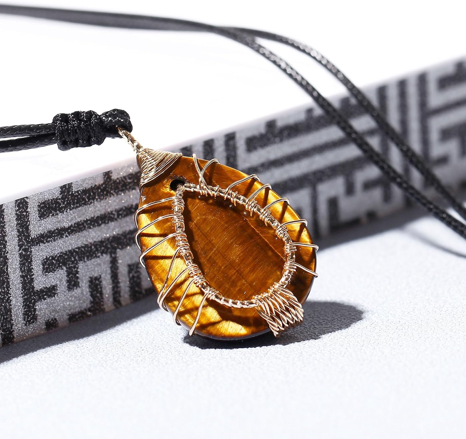 Simple Tree of Life Wire Wrapped Teardrop Necklace Adjustable Handmade Crystals Pendant Necklaces for Women and Men - Image 5