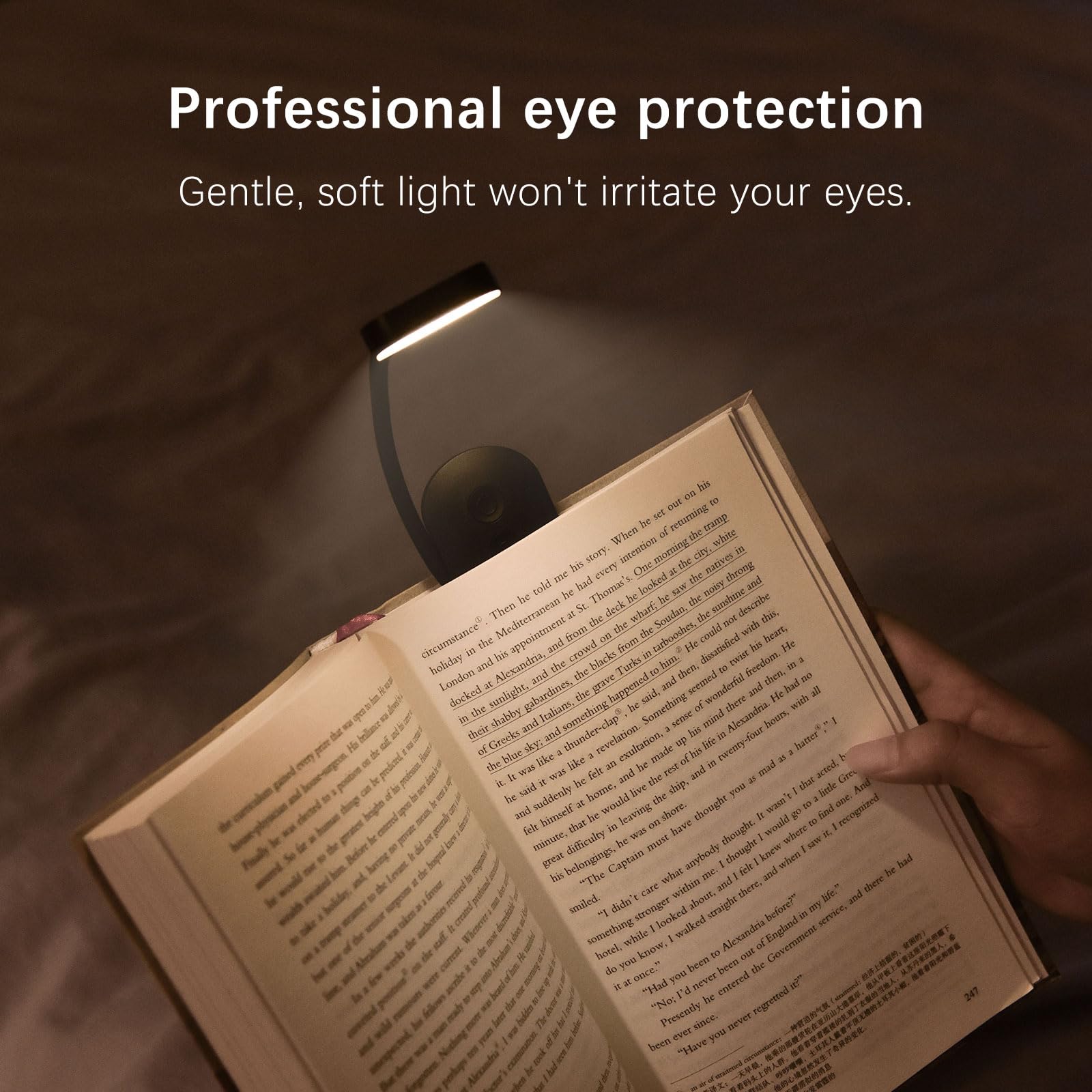 Luz de Lectura Recargable,9LED Luz 3 Colores de Luz & 3 Brillos,360° Flexible Ajustable Lámpara de Lectura Recargable,Largas Horas,luz para leer libros en la cama