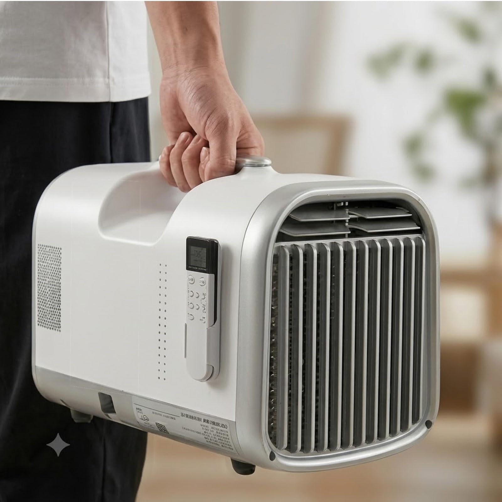 Mini Aircon for Indoor Outdoor Use 5100 BTU Portable Conditioner Dual Hose Capable 42dB Quiet Auto Evaporating Offline Speech adjustment Camper Caravan(AC220V)