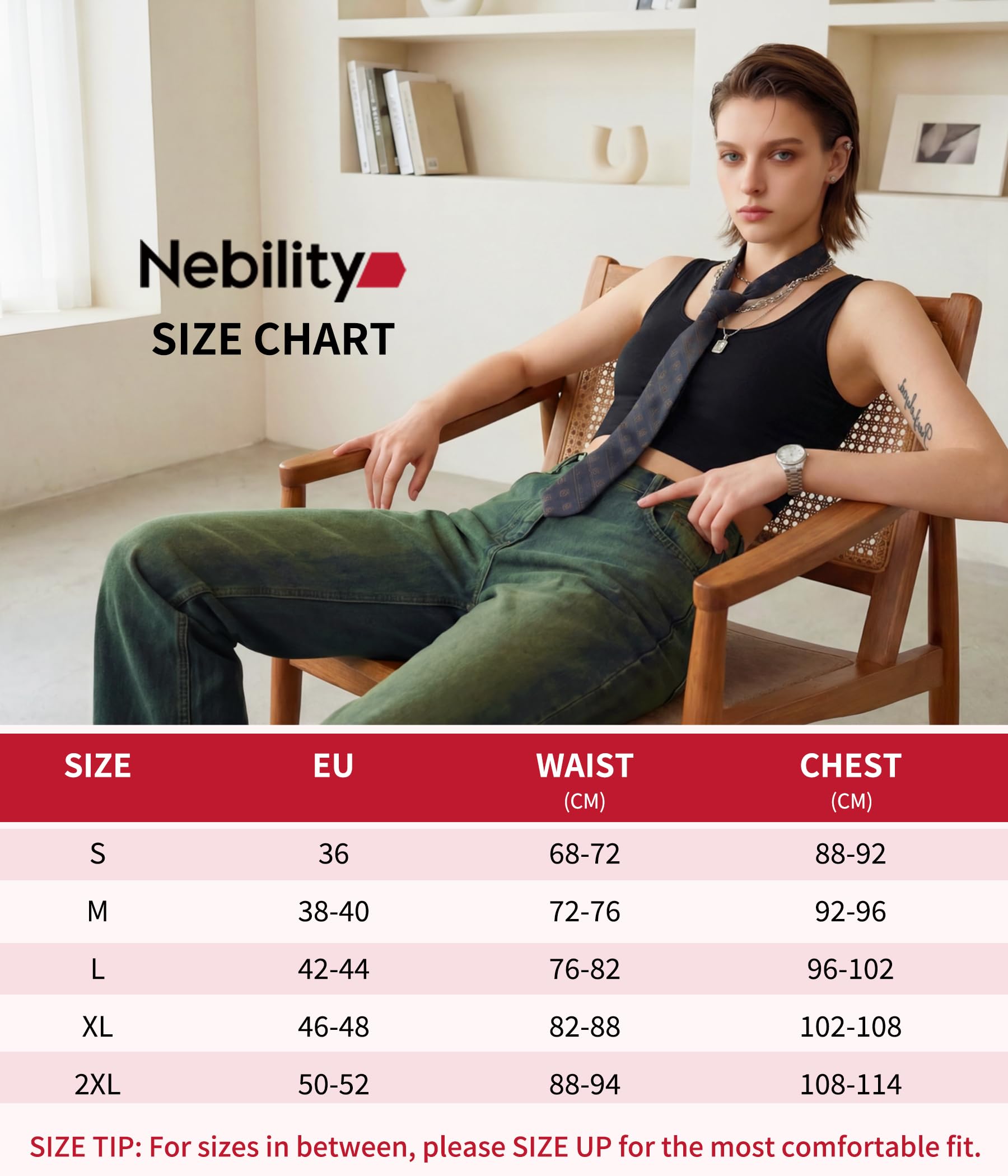 Nebility Trans Binder Pour Femme Transgender Tomboy FTM Chest Binder Corset de Poitrine Liant demi-poitrine Élastique respirant Tank Top