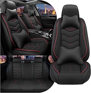 CTDS Car Seat Covers for RAM 1500/2500 /3500 2012-2026, Stylish Sport Seat Cover, Premium Nappa Leather Car Seat Cover. Automobile Seat Covers Sets.Luxury 5 Seats/Black