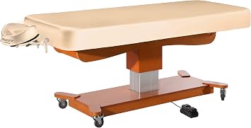 Master Massage Maxking Comfort Elctric Lift Spa Salon Stationary Pedestal Flat Beauty Bed Cream, D23123W