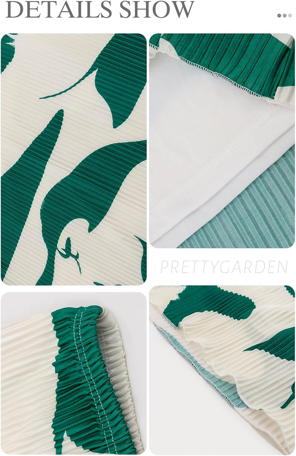 PRETTYGARDEN Women's 2026 Spring High Waist Graphic Print A Line Pleated Long Skirts for Women Trendy Plisse Midi Skirt - Image 6