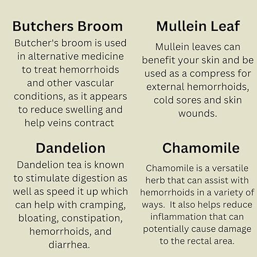 Miniatura 4 de Mezcla de té de hierbas para alivio de hemorroides y apoyo digestivo 30 bolsas de té incluidas Suplemento líquido de hierbas digestivas y