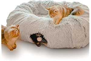 Cozy Cat Tunnel Bed: Festive Christmas Tree Skirt