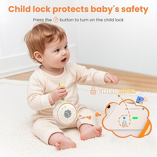 Miniatura 4 de Máquina de sonido portátil de ruido blanco con 22 sonidos relajantes para niños y adultos, 4 modos de luz nocturna, 3 temporizadores de sueño,