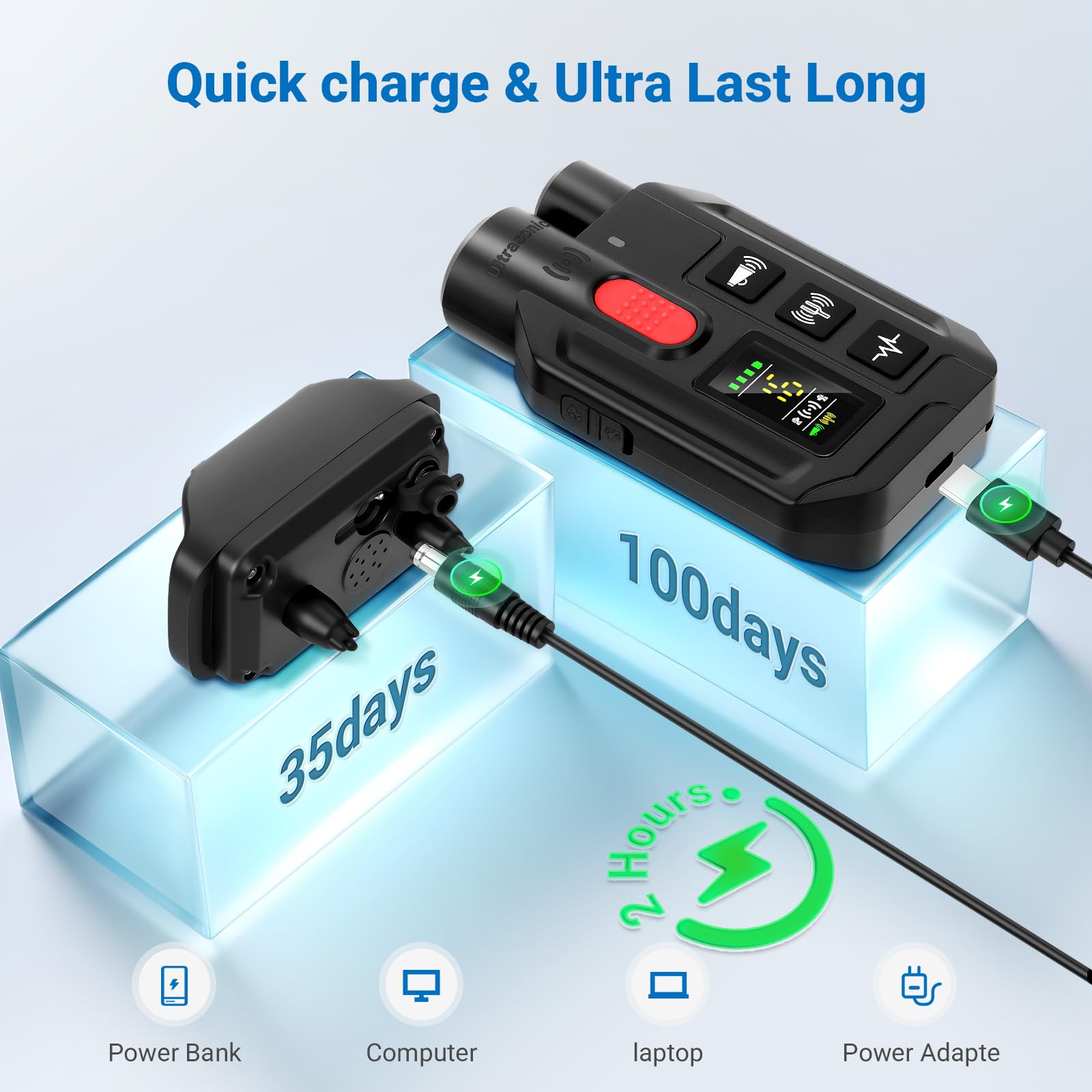 Dog Shock Collar with Remote Control,2000FT Range Dog Training Collar with 4 Training Modes,IP67 Waterproof Dog Bark Collar for Small Medium and Large Dogs - image 5