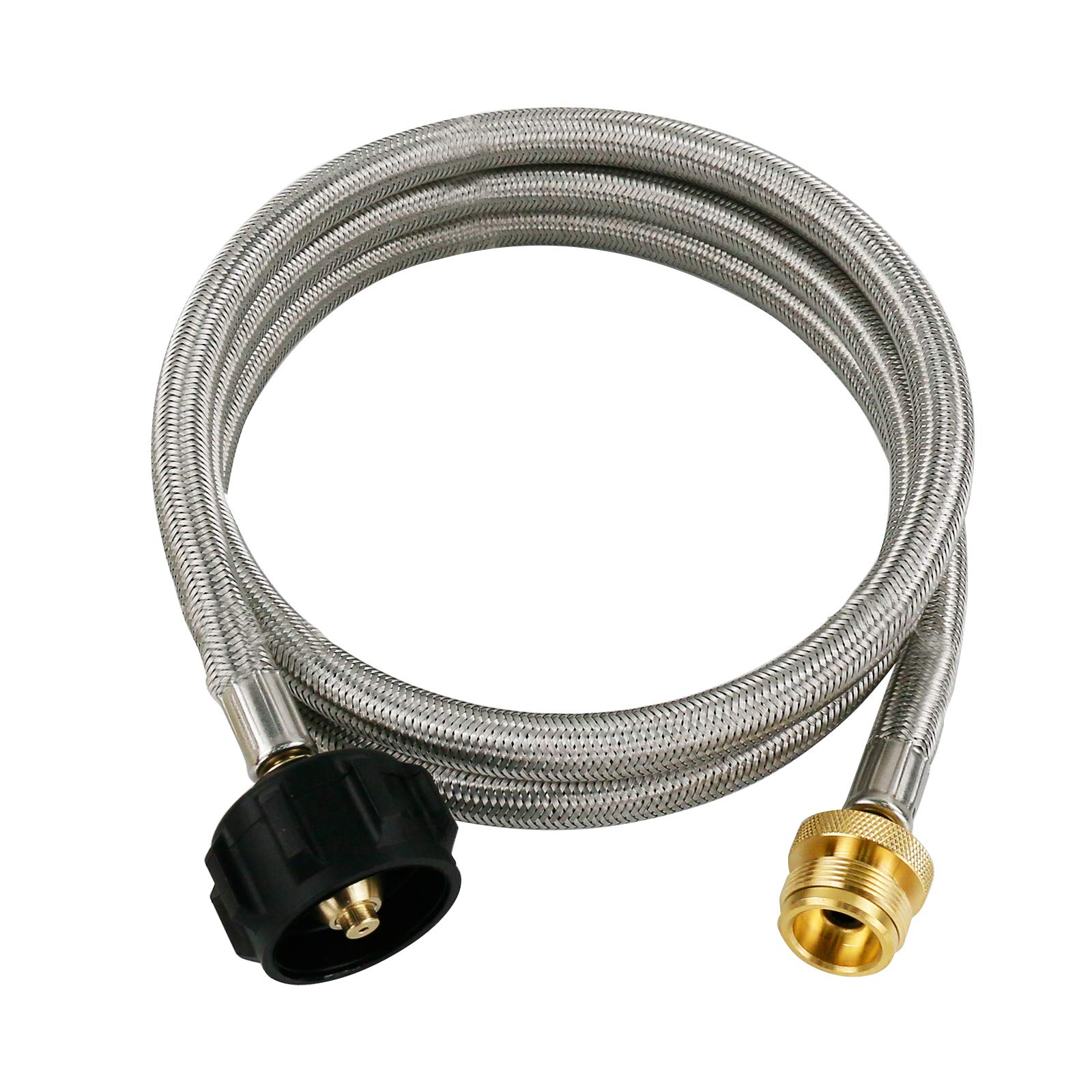 Uniflasy 1lb to 20lb Propane Hose Adapter, Durable Stainless Braided Camp Propane Tank Connects Hose, Converter for Weber ...
