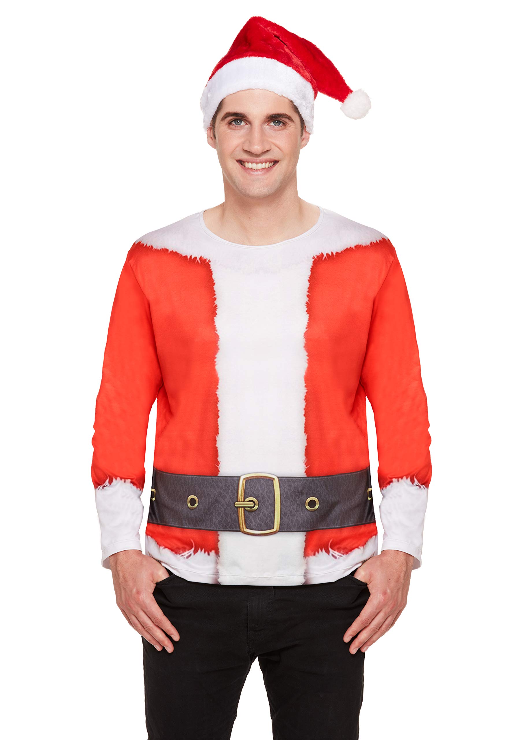 HENBRANDT Santa Claus Christmas Top (One Size) Adult's Fancy Dress Costume