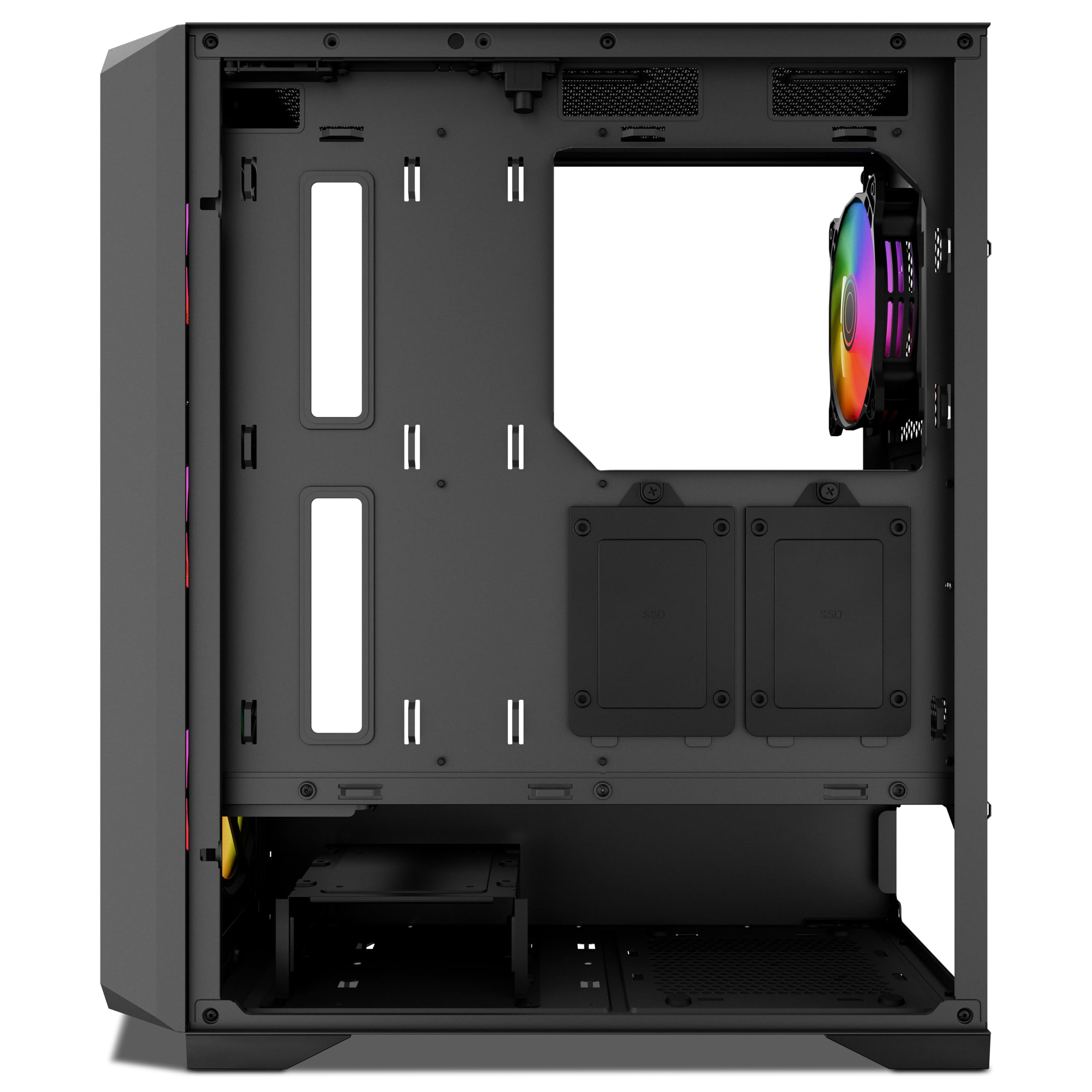 Caja PC Gaming ATX Yeyian Vault – Torre ATX, Panel Cristal Templado, 4 Ventiladores Incluidos, Soporte GPU 320 mm y Radiador 360 mm – Negro