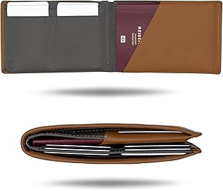 Reisepass Wallet - Leder Etui Geldbeutel mit RFID-Schutz – Reisebrieftasche & Dokumenten-Organizer für Reisepass, Karten & Tickets - Passport Mappe – Reiseetui Damen & Herren (Braun)