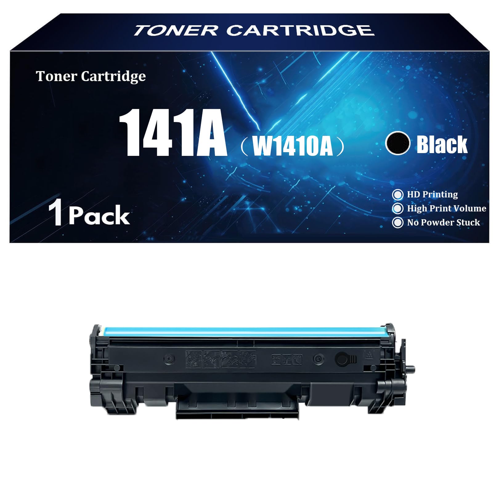 Cartouche de Toner 141A Compatible avec Les imprimantes HP 141A W1410A, sans Puce, pour imprimantes HP M140A, M140W, M110W, M110A, M139WE, M140WE, M110WE, Encre Noire.,Black-1 Piece
