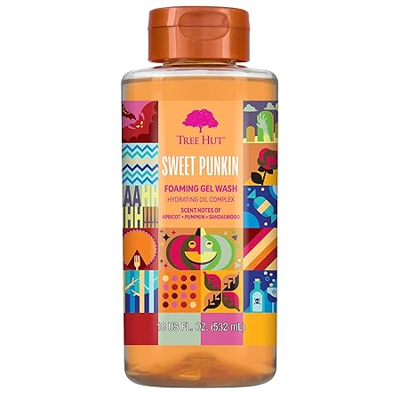 Tree Hut Sweet Punkin Foaming Gel Wash, Gently Cleanses and Leaves Skin Looking Fresh and Radiant, Body Wash, Fall Limited Edition Scent, 18 fl oz