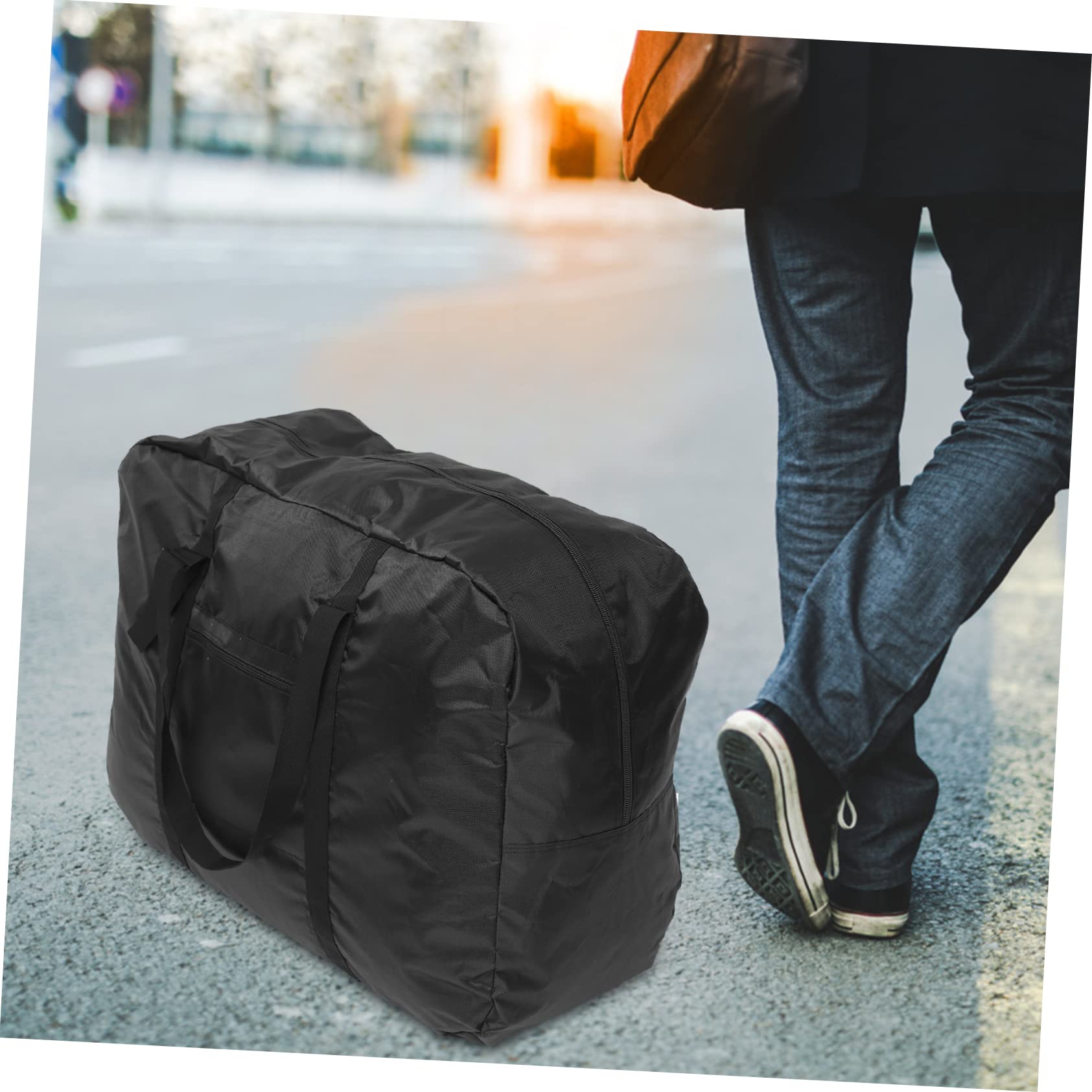 NULYLU Bike Storage Bag Bike Foldable Storage for Pouch Folding Carry Foldable Backpack Cycling Bag Big Travel Travel Case Nylon Black