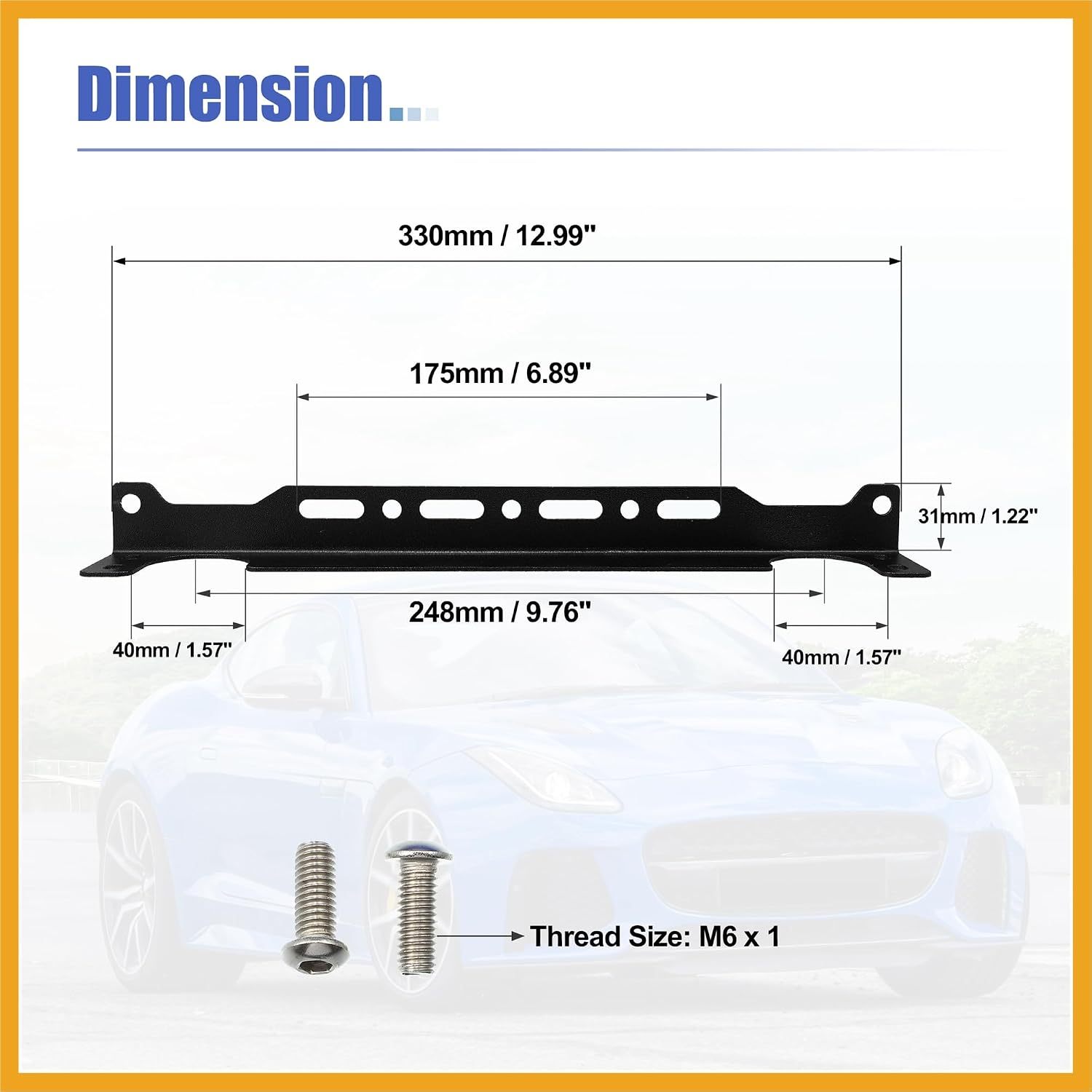Universal Oil Cooler Mounting Bracket Kit 330mm Aluminum Alloy Engine Oil Cooler Radiator Adapter Kit Oil Cooler Bracket Kit Black Transmission Oil Cooler Mounting Kit Replacement image 3