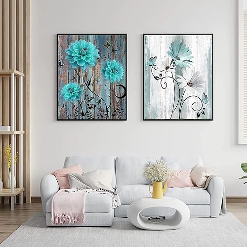 Miniatura 3 de Paquete de 4 pinturas de diamantes de flores, kits de pintura de diamantes 5D para adultos y niños, accesorios de pintura de diamantes, kits de arte