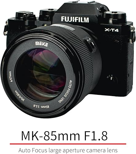 Miniatura 6 de Meike Lente AF STM de fotograma completo F1.8 de 3.346 in (motor paso a paso), gran apertura de enfoque automático, teleobjetivo mediano fijo para