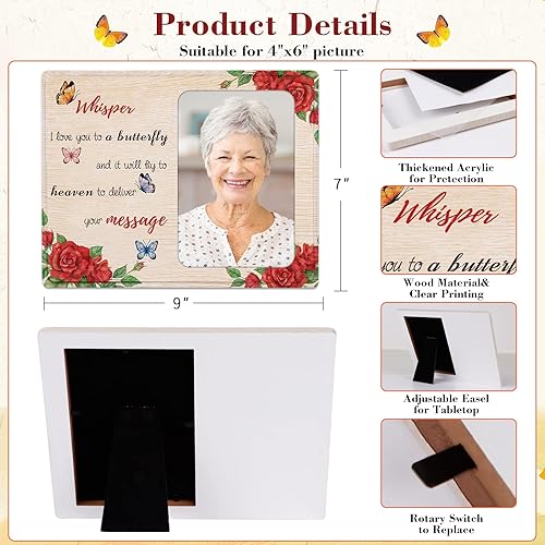 Vista 2 de WhatSign Regalos de condolencias por la pérdida de un ser querido, marco de madera conmemorativo de 4 x 6 pulgadas para la pérdida de un ser