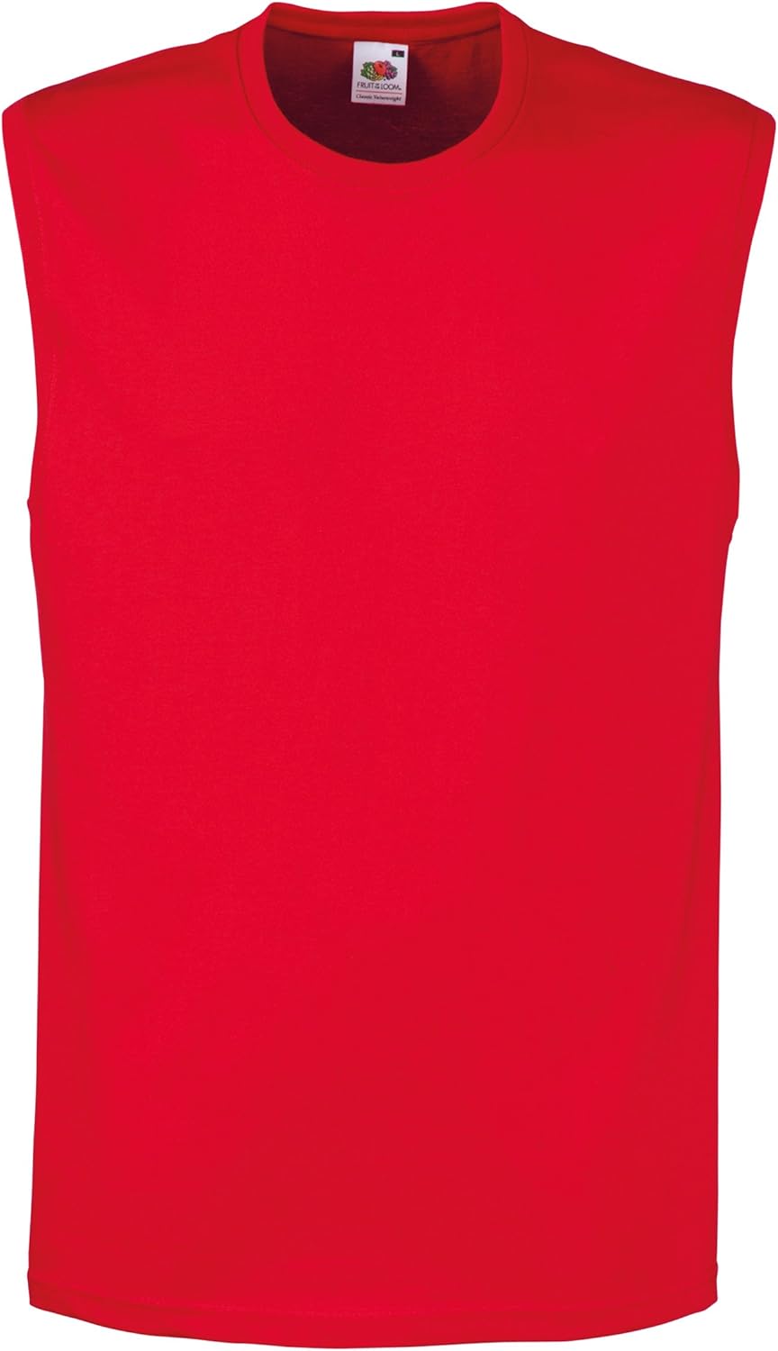Fruit of the Loom Mens Sleeveless Vest/Tank Top (M) (Red)