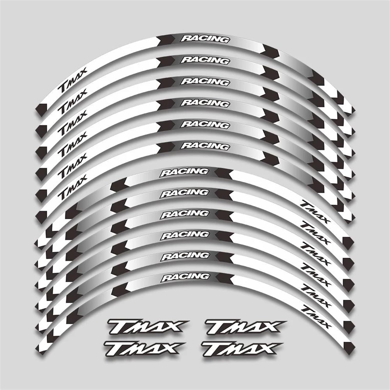 Stickers Motorcycle Stickers Night Reflective Decorative Wheel Rim for Yamaha T MAX500 T-MAX530 XP500 XP530(Style 19)