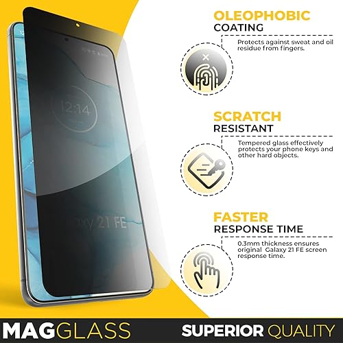 Miniatura 3 de magglass Samsung S21 FE Protector de pantalla de vidrio templado (privacidad)