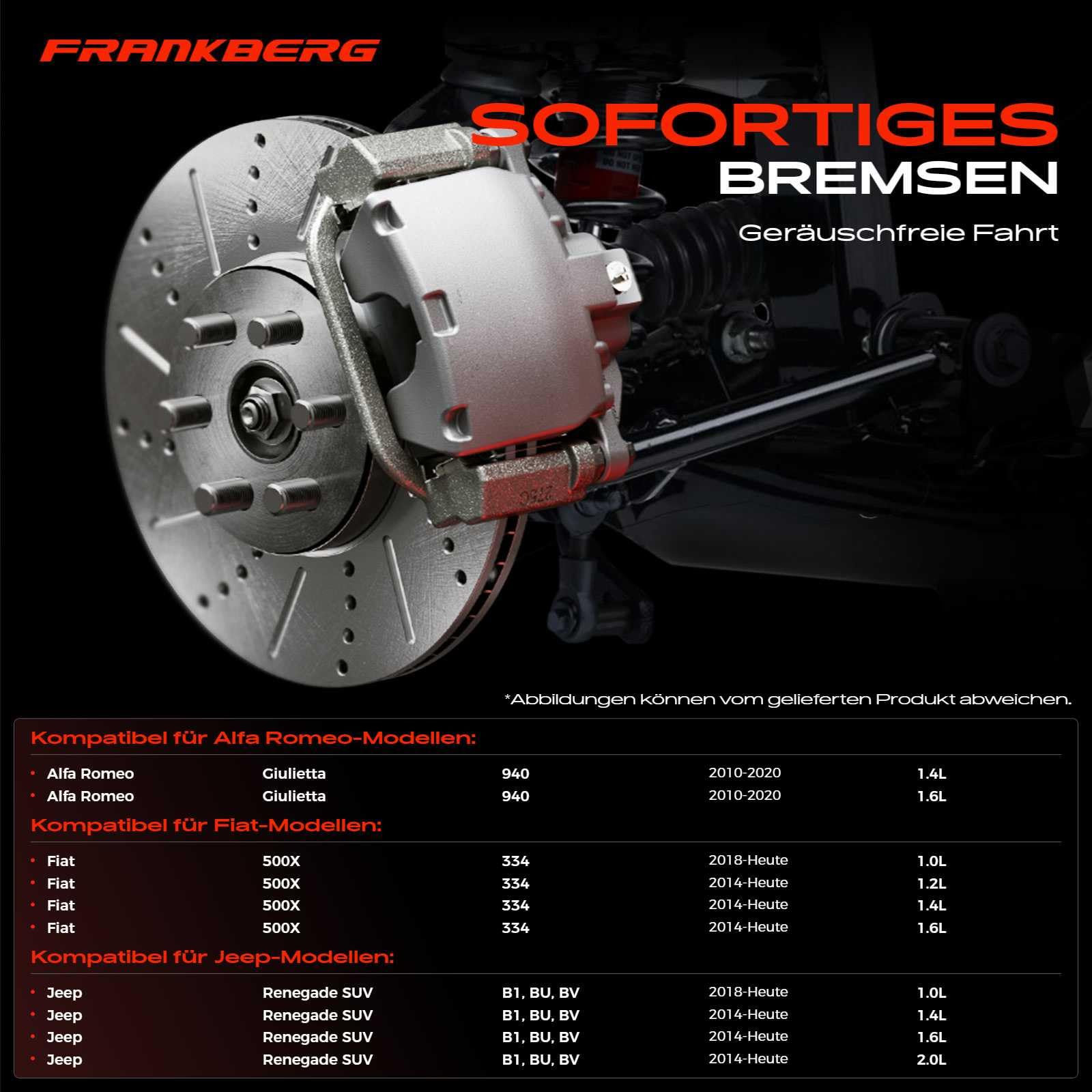 Frankberg 2 disques de frein avant ventilés ⌀281 mm 51962485
