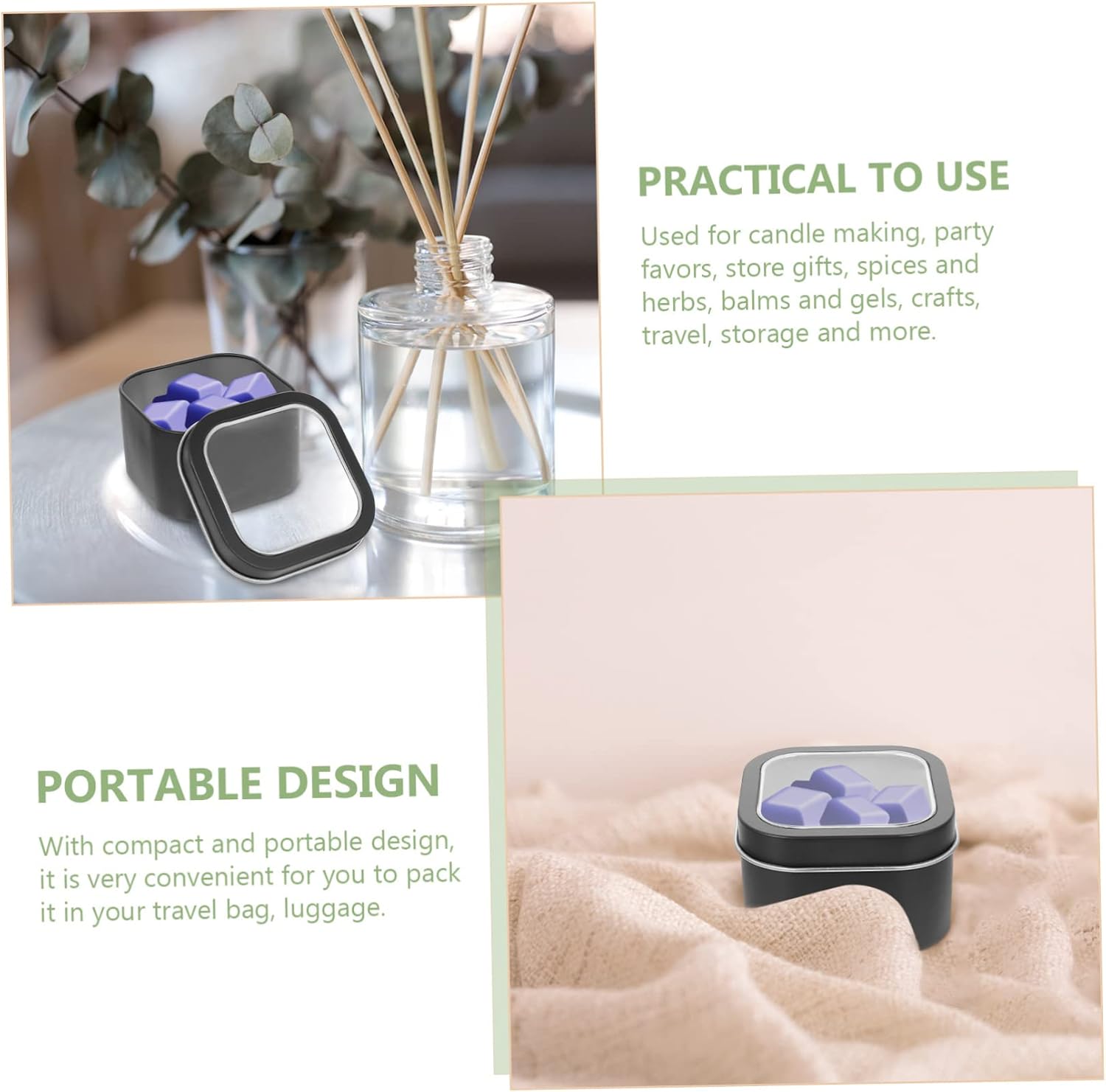 SHINEOFI 8pcs Tinplate Storage Boxes Lids Candle Making Containers Jewelry Storage Jars Vintage Box for Gifts