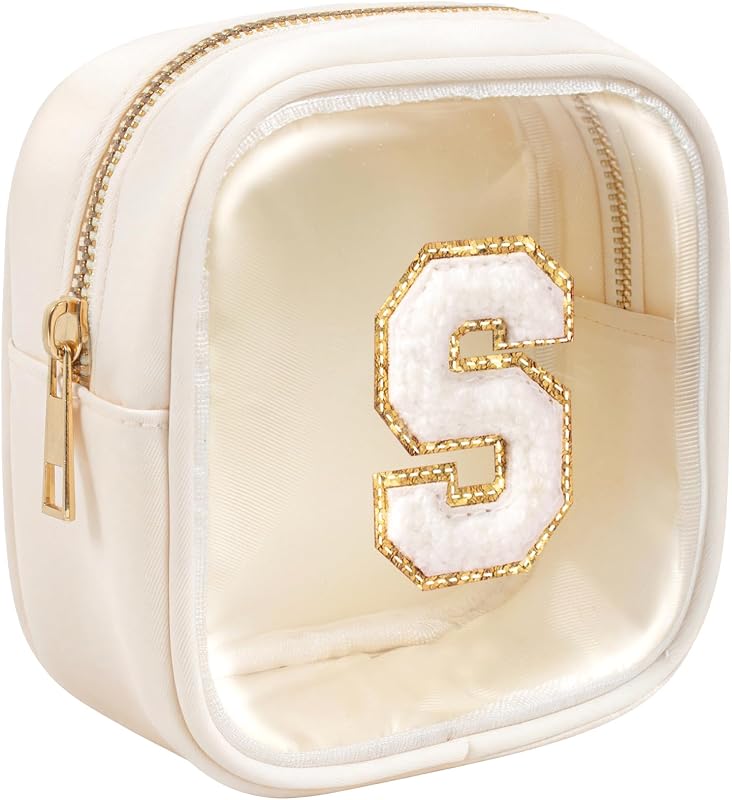 Necessaire de maquiagem e viagem KOTORA com zíper, transparente, bege, modelo S