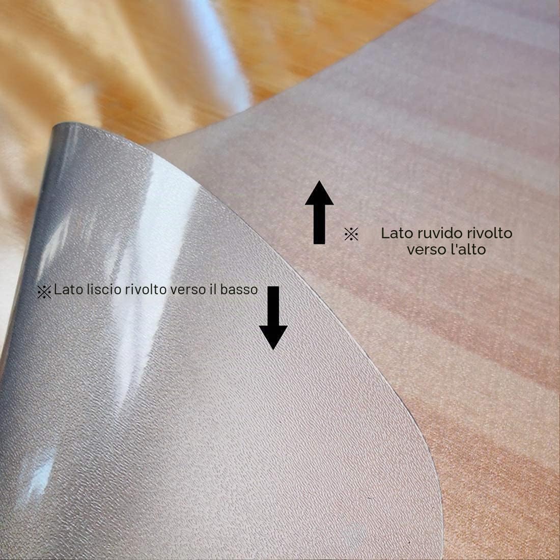 Tappetino trasparente per sedia per pavimenti duri, 75 x 120 cm, rettangolare, ad alta resistenza agli urti, antiscivolo, materiale non rici