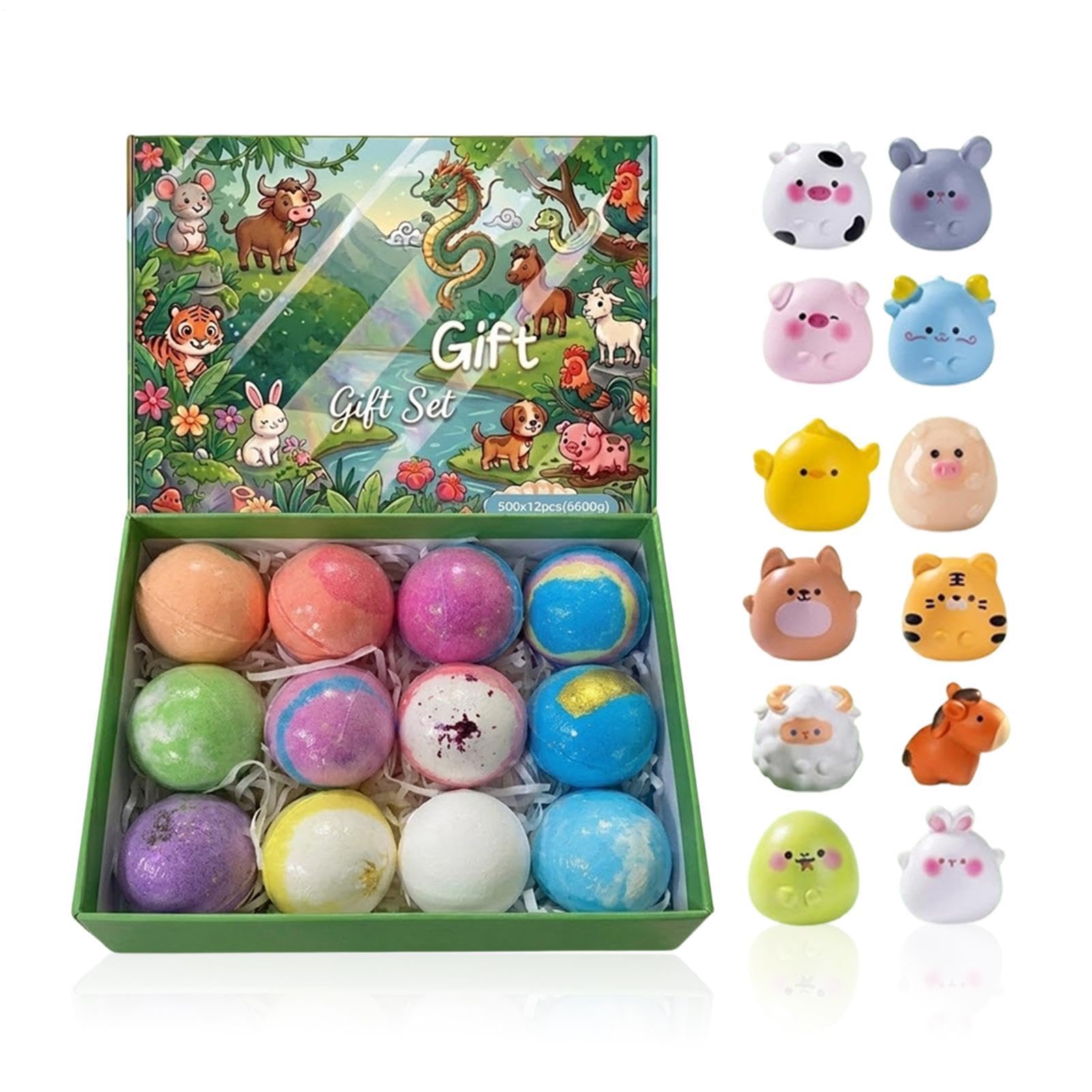 Baño de Espuma 12 Unidades de Bombas de Baño Espumosas | Espuma Espesas con de Animalitos para Mujer, Hombre, Abuela, Niños, Familia, Viaje
