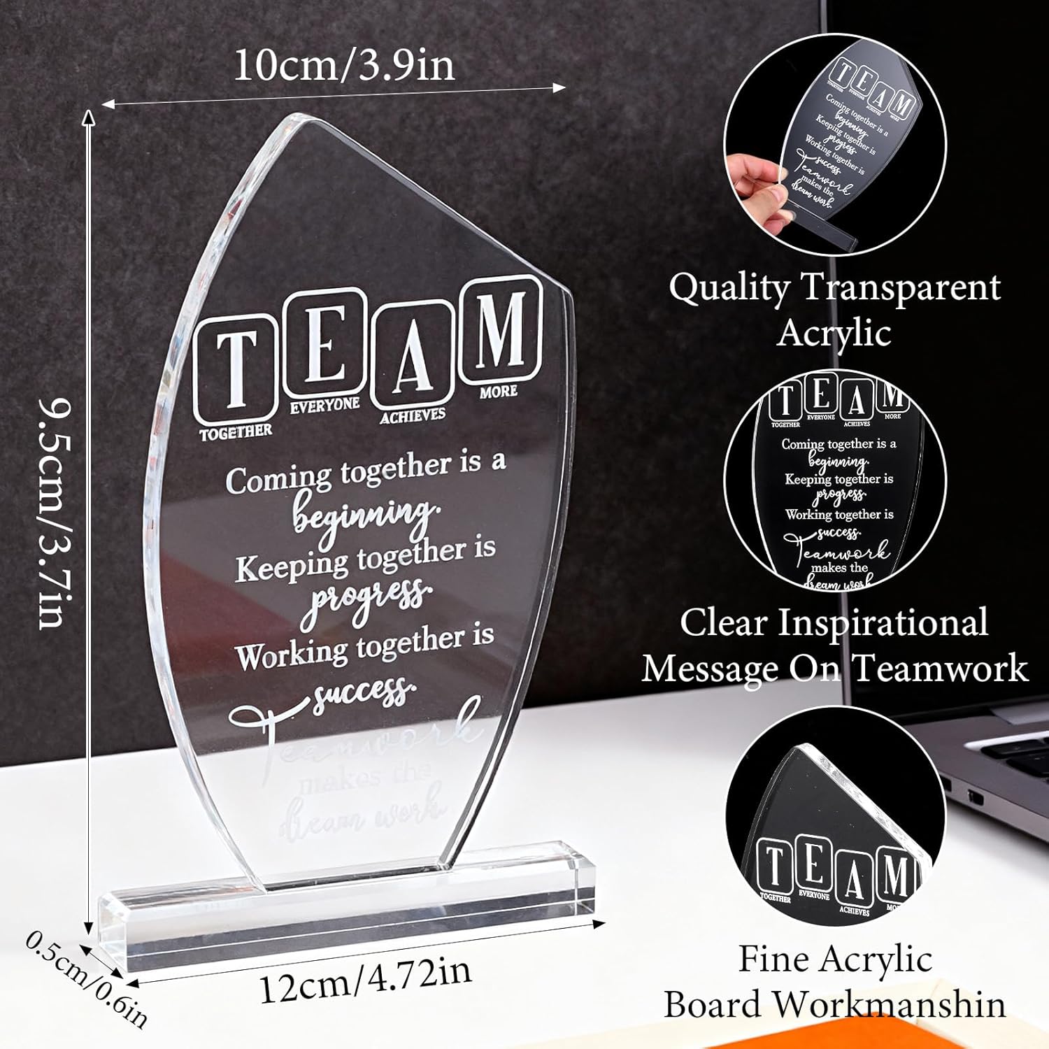 6 Pcs Employee Appreciation Awards for Coworker Acrylic Thank You Trophy May You Be Proud of The Work Do Sign Prizes for Adults Retirement Goodbye Farewell Gift for Women Men - Image 2