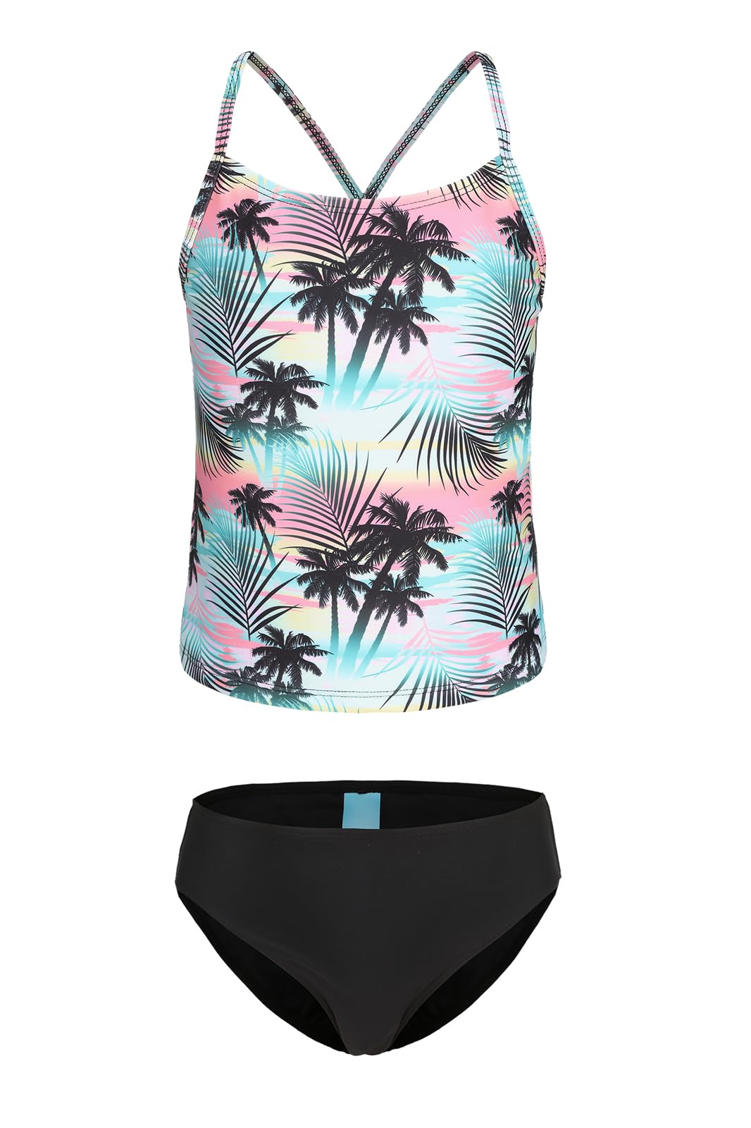 Girls Two Piece Tankini Swimsuits Tie Dye Bathing Suit Kids Hawaiian Swimwear Set 3-16 Years