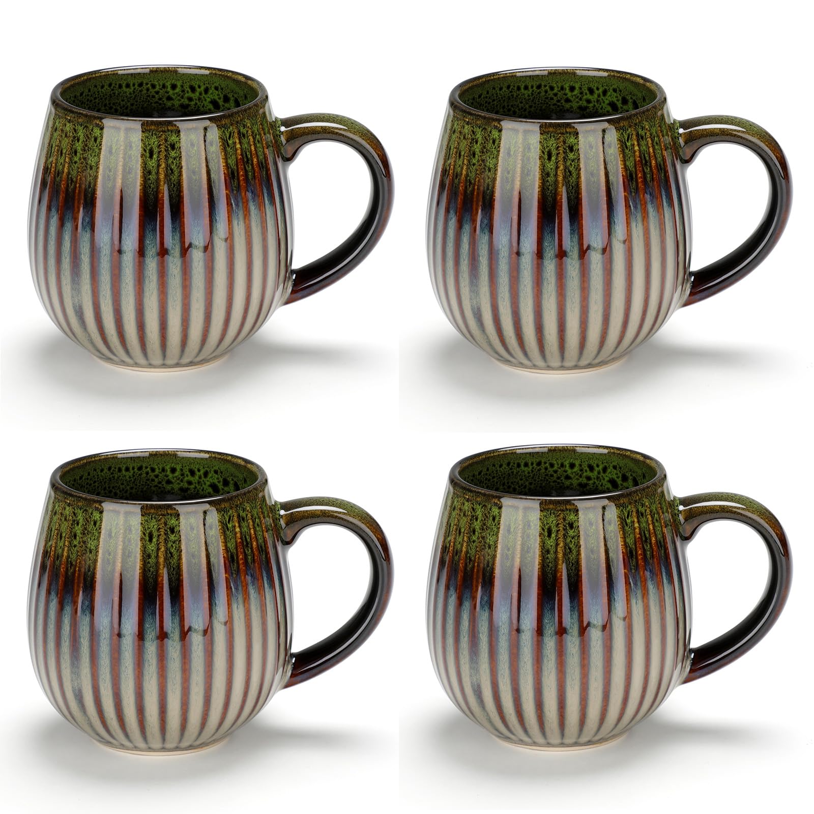 CosyCorner Zestaw ceramicznych kubków do kawy, 530 ml, duże kubki do kawy do domu i biura, ceramiczny kubek do kawy i herbaty (B × 4 szt.)