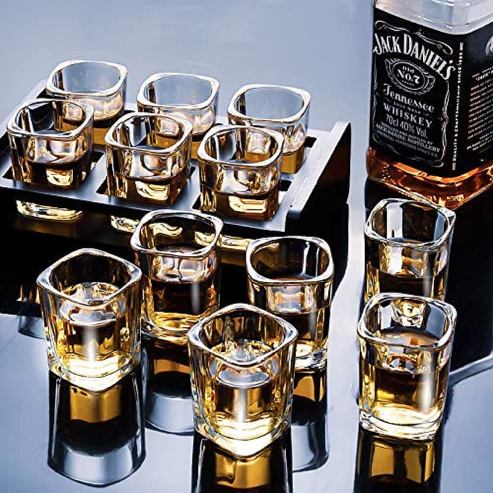 Buy Jerez Premium Shot Glass Set Heavy Base, 60 ML Square Shot Glasses
