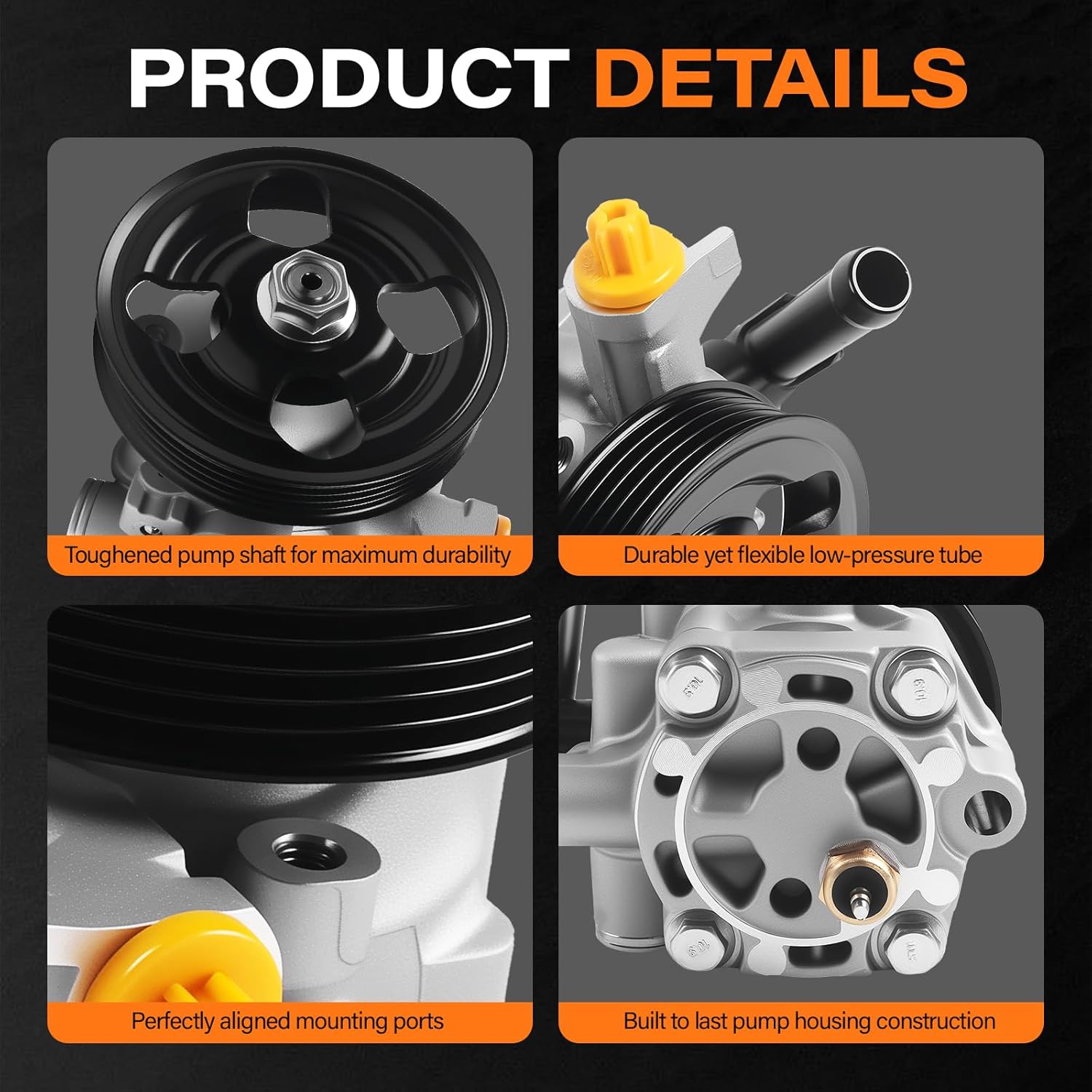 21-5196 Power Steering Pump with Pulley Fits for 2005-2009 Outback, 2005-2009 Legacy, 2008-2014 Impreza, 2013-2014 WRX 2.5L H4 Replace OE 34401-AG03A, 96-5196, 215196, PSPSB002, 34401-AG03