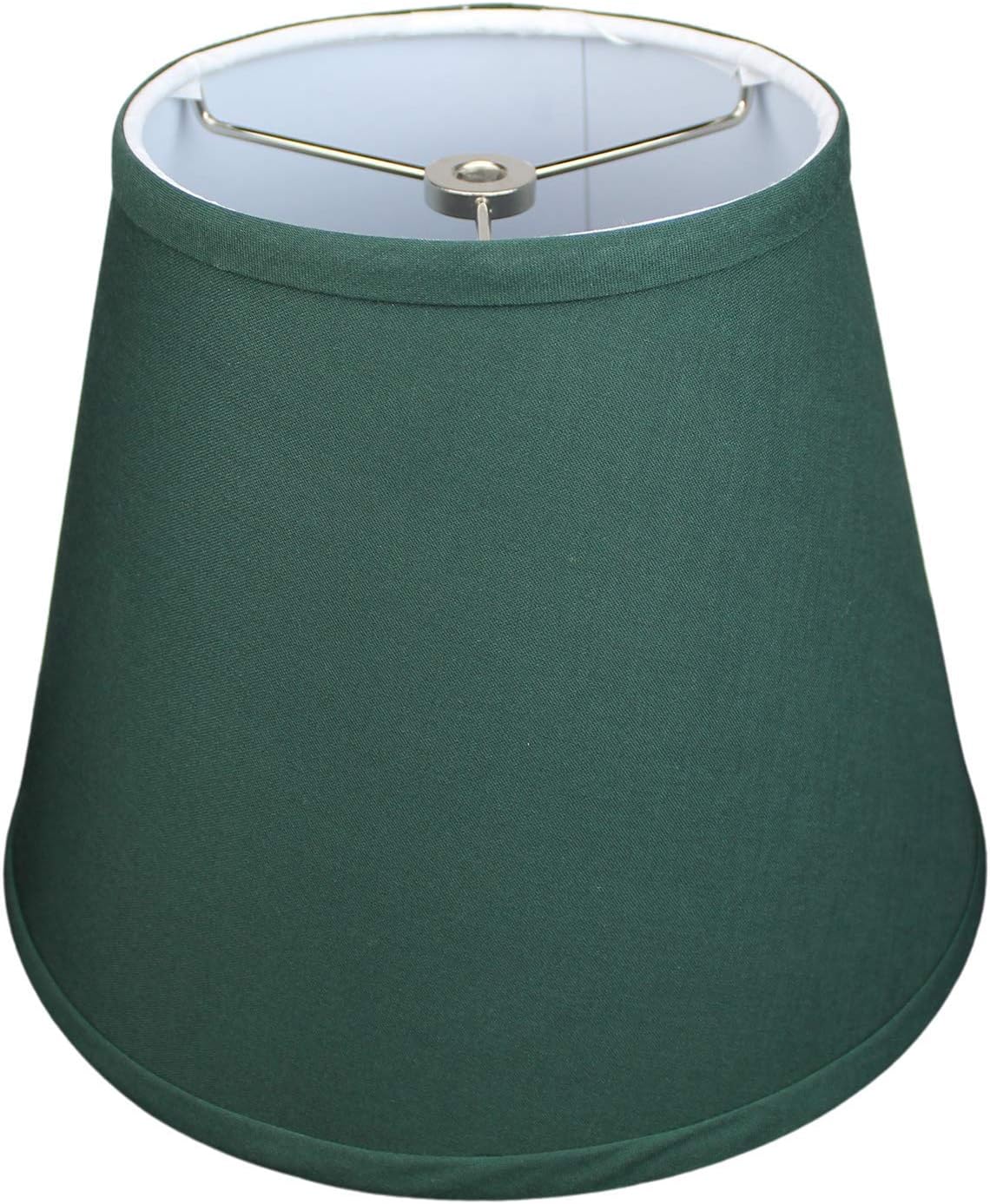 FenchelShades.com Lampshade 6" Top Diameter x 10" Bottom Diameter x 8" Slant Height 6x10x8" with Spider Attachment Diameter 0.4 Inch for Lamps with a Harp (Hunter Green)