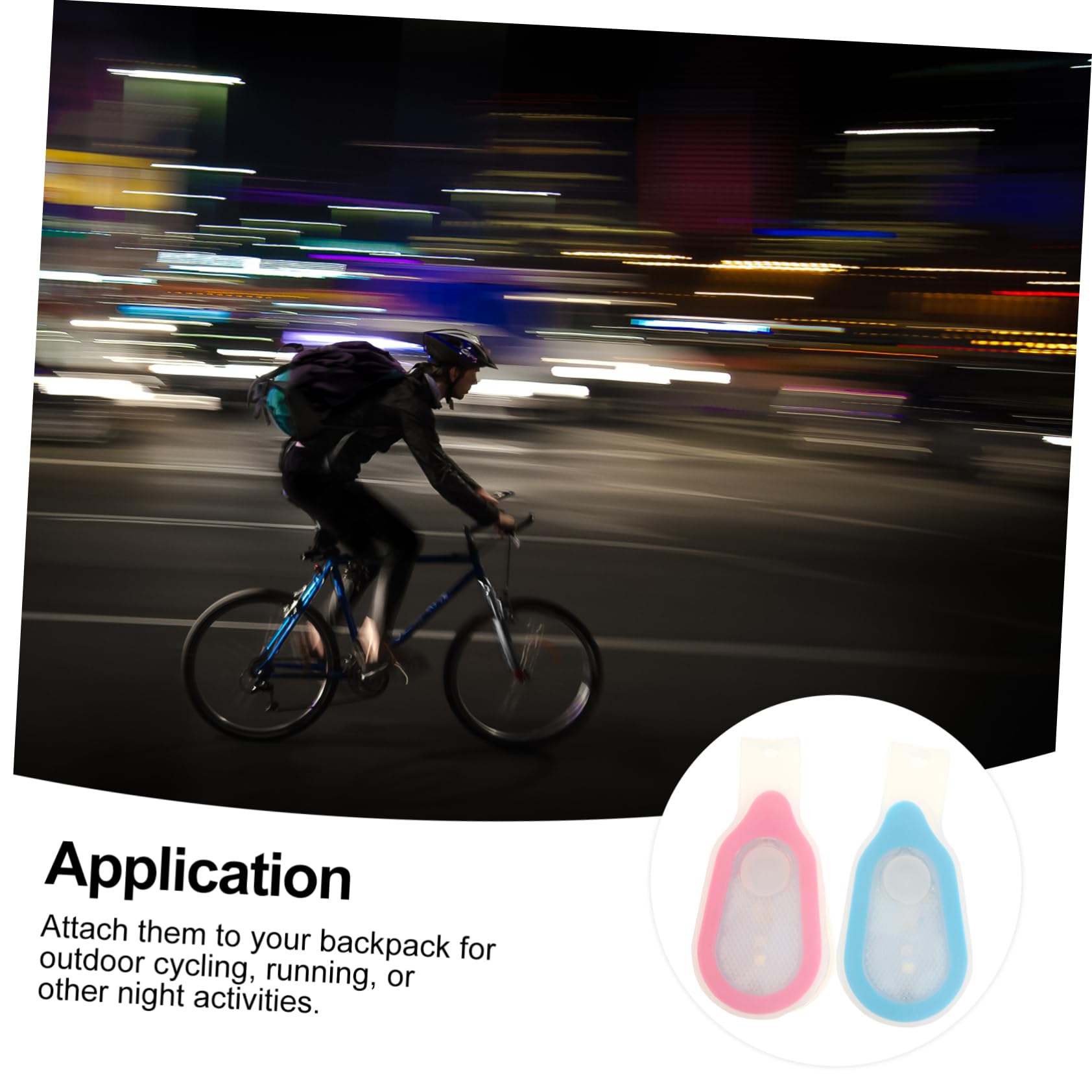 Toyvian Backpack Light 2pcs Outdoor Running Accessories Waterproof Clip-on Lights for Night