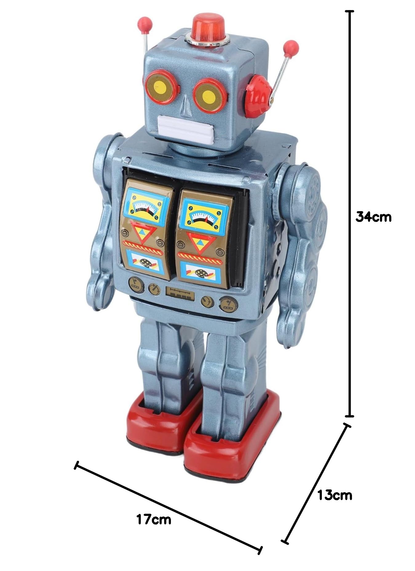 Amazon | 金属製ブリキロボットおもちゃ 電動回転フィギュアモデル