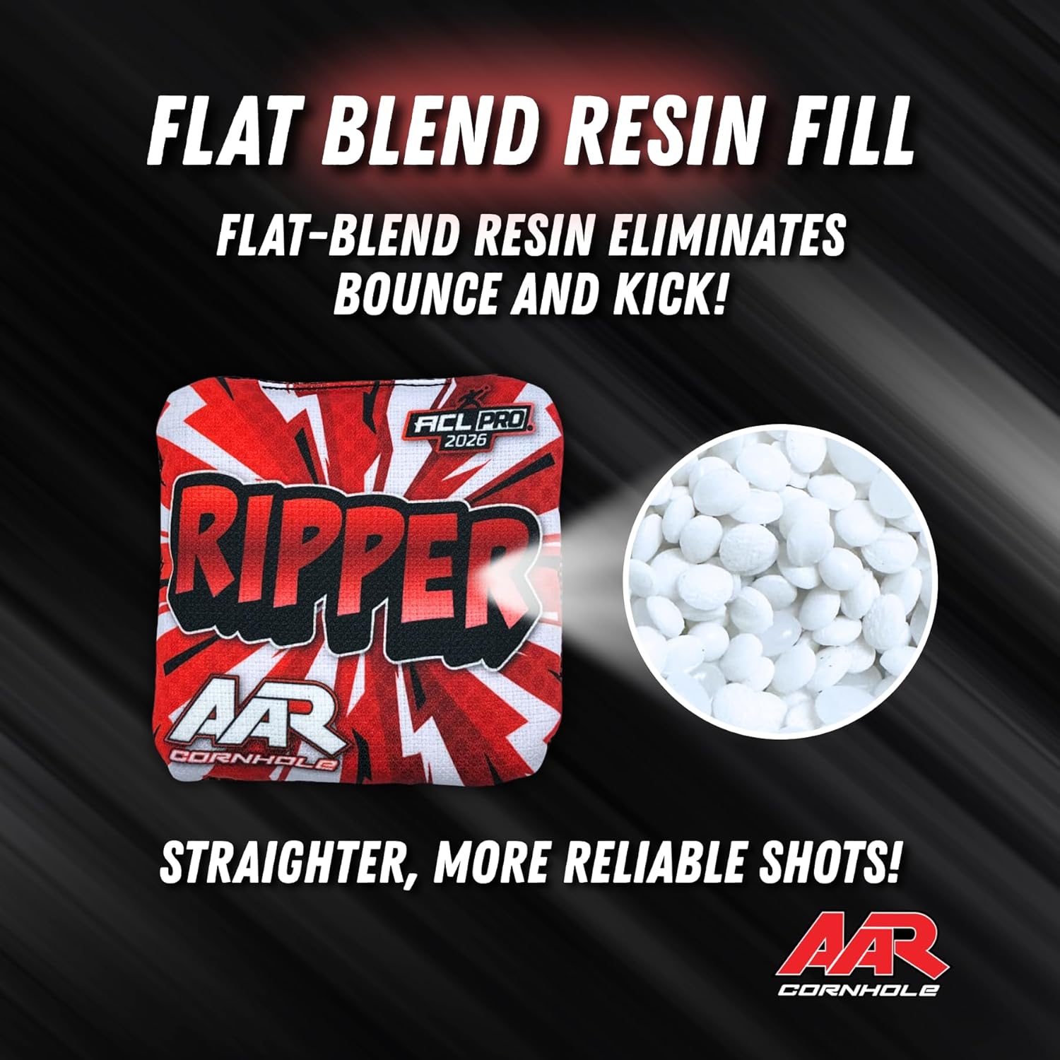 Ripper Cornhole Bags - ACL Pro Stamped 2026 - Set of 4 Bags - Made in The USA - Shock Edition