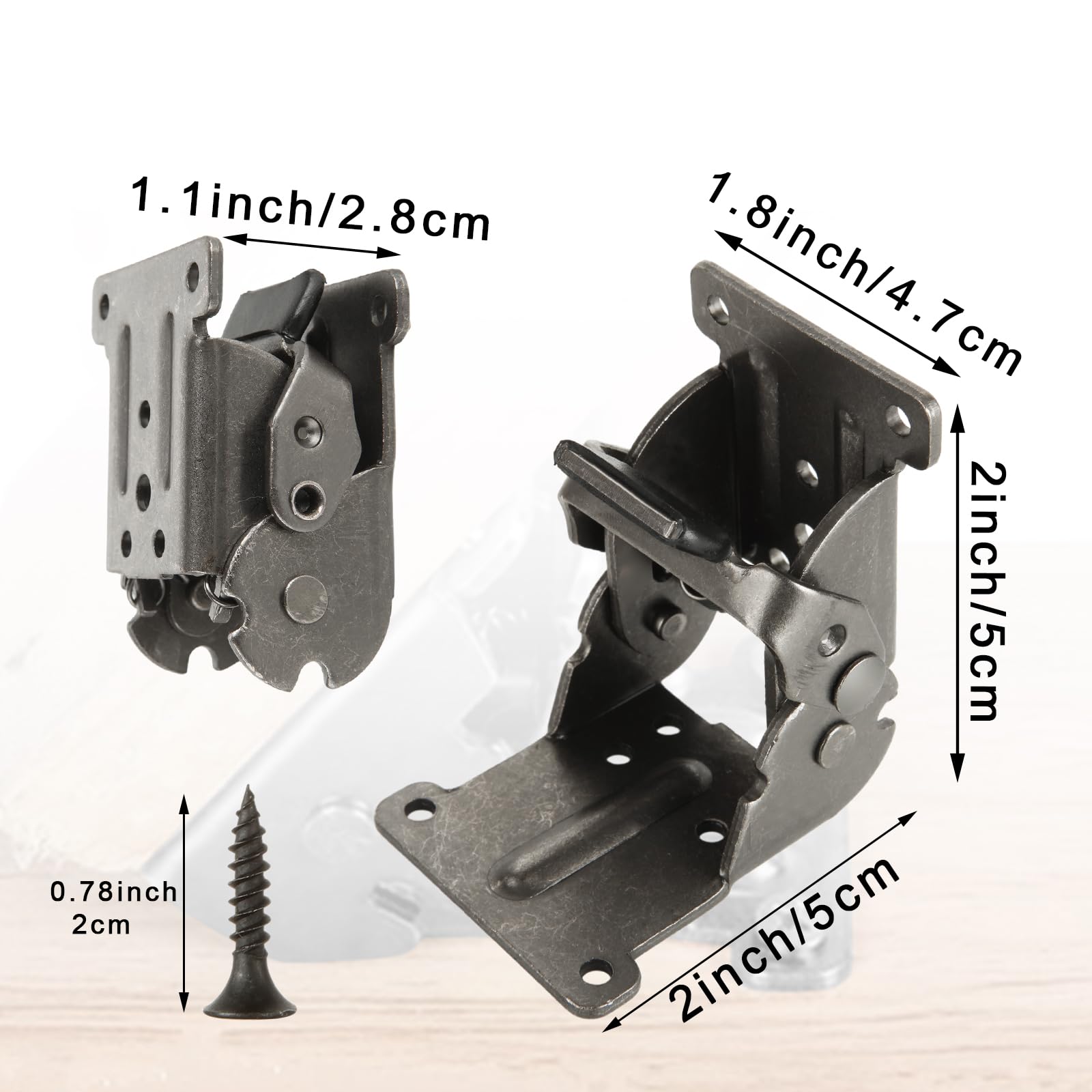 8-Pack Foldable Support Bracket – Self-Locking Table Leg Folding Hinges, Corner Brace For Folding Workbenches, Desks, Beds & More (500lbs Capacity)
