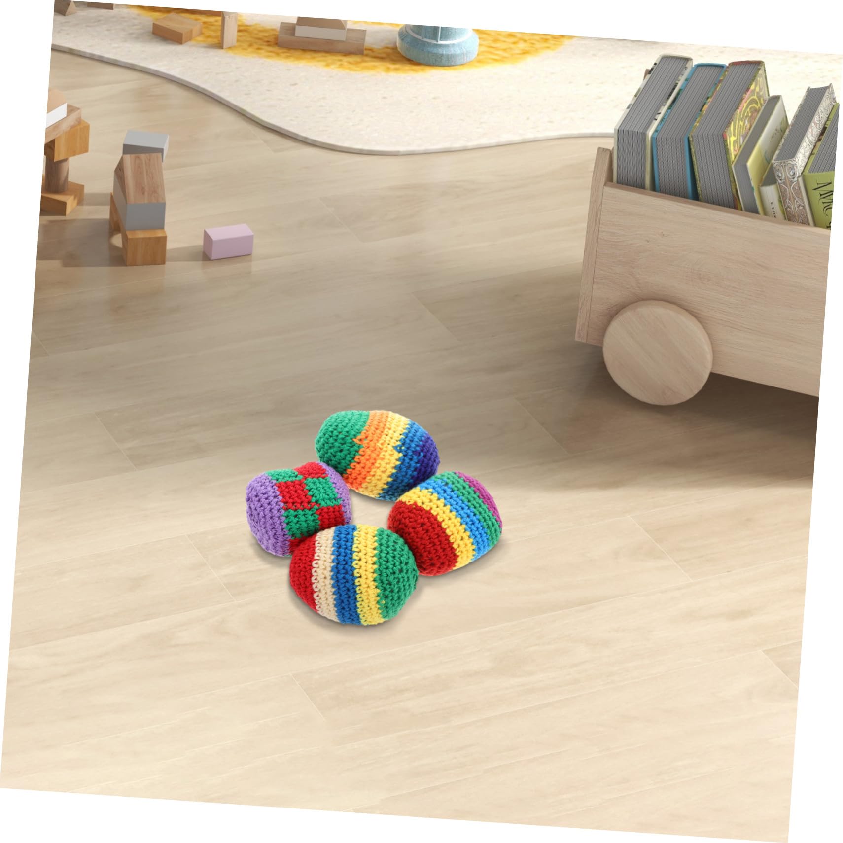 TOYANDONA 4 Stück-Pack Gestrickte Sandbälle für Kindergartenkinder aus Wollgarn Leicht und Farblich Ansprechend für Spielerisches Lernen und Outdoor Aktivitäten Zufälliger Stil