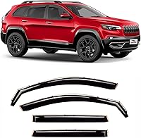 Voron Glass In-Channel Rain Guards for Jeep Cherokee 2014-2023 - Durable Window Deflectors, Vent Visors, 4pc Set